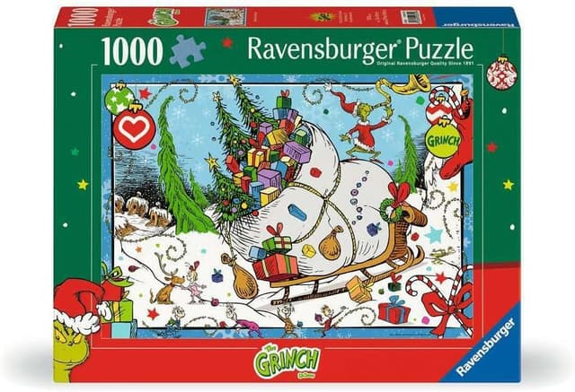 Detalle de Puzzle de Noël Ravensburger « The Grinch » 1000 pièces (70 x 50 cm) dès 12 ans