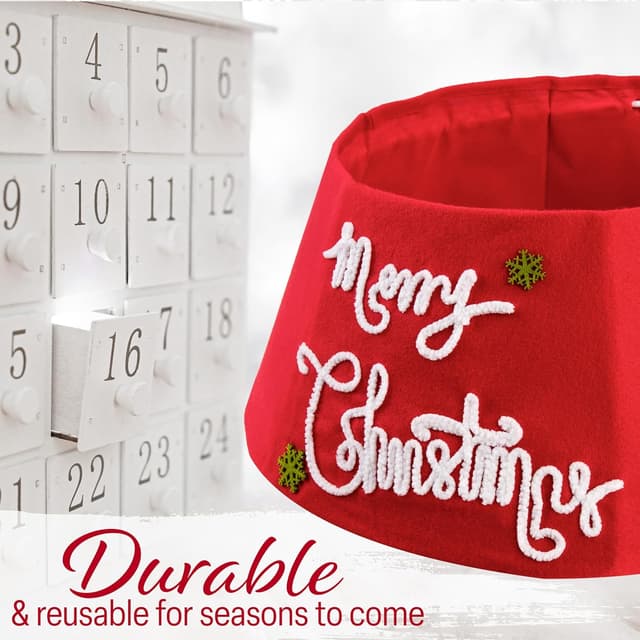 Thumbnail 4 de DECO EXPRESS Falda de Árbol Navidad 🎄 - Diseño Merry Roja