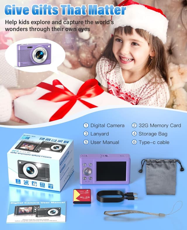 Thumbnail 5 de Digital Camera for Kids 32GB 16X Zoom