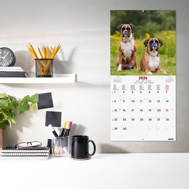 Detalle de Finocam Calendrier mural 2026 30 x 30 cm – 1 mois par page (janvier-décembre 2026 + sept.-déc. 2025)