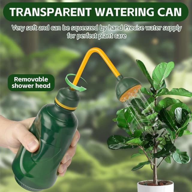 Detalle de AOOSU Annaffiatoio per piante Annaffiatoio spruzzatore da 450 ml con soffione doccia rimovibile (verde)