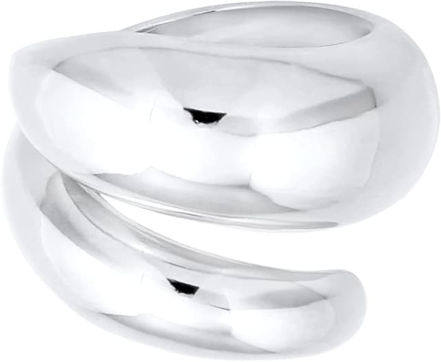 Detalle 2 de Nenalina Ring aus 925er Silber, Damen Wickelring mit polierter Oberfläche