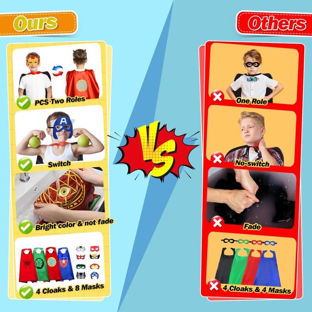 Thumbnail 4 de Roko Toys Superhero Capes for Kids 4-Pack