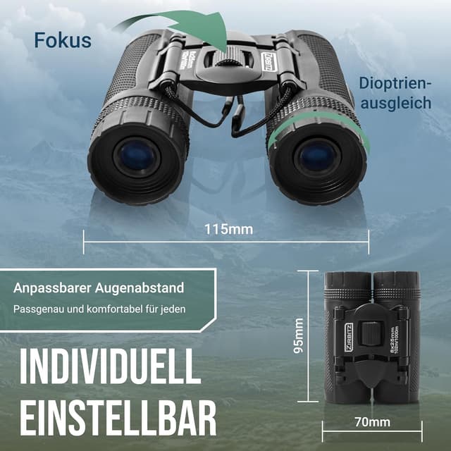 Detalle 2 de ZIRBITZ HD Fernglas 8x25 kompakt für Outdoor