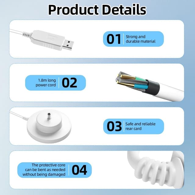 Detalle de Adiwo chargeur USB pour Tonie Box (9 V 1,5 A) avec protection sécurité