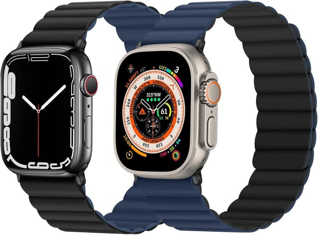 Detalle de Anlinser Magnetic Bands for Apple Watch (49/46/45/44/42/41/40/38mm) — Double-Sided Reversible Silicone Strap