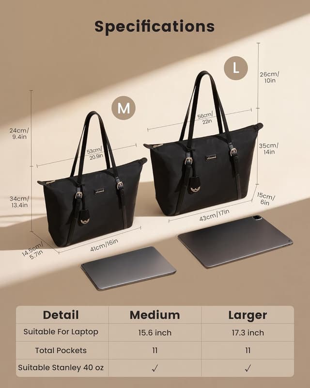 Detalle de LOVEVOOK Laptoptasche Damen Shopper-Tote für 16-Zoll (41 × 34 × 14,5 cm)