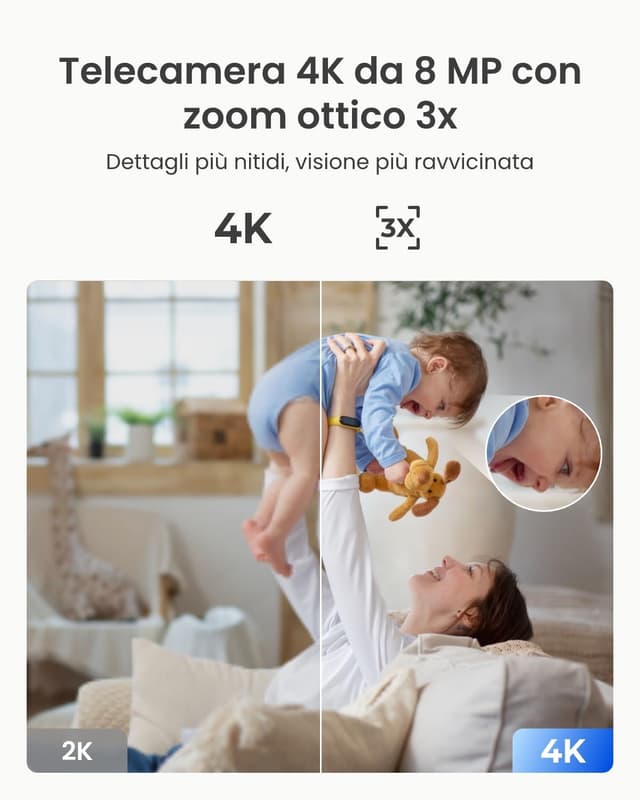 Detalle de Reolink E1 Zoom PTZ WiFi 4K, zoom 3x