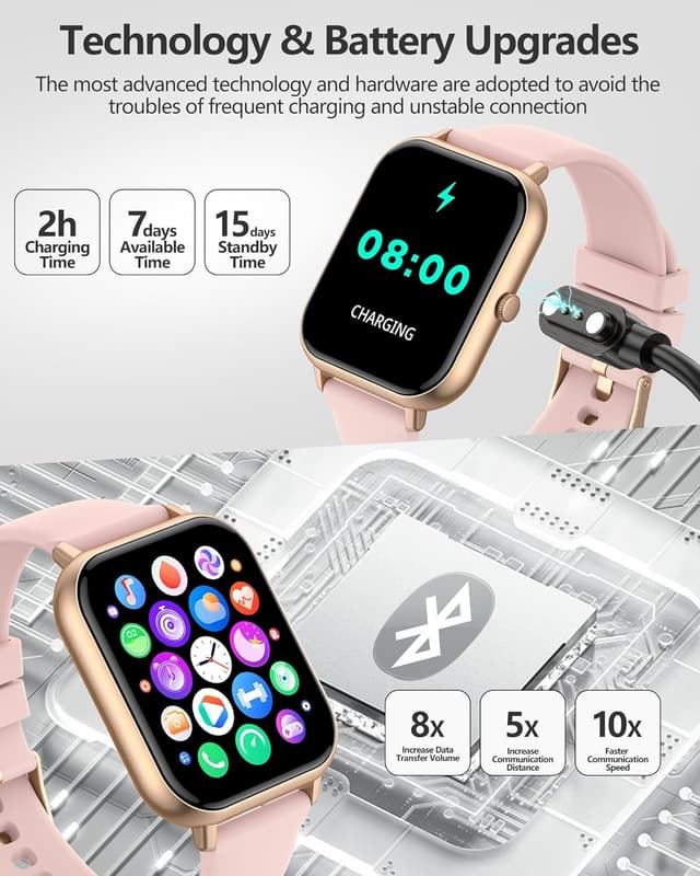 Thumbnail 6 de Smart Watch for Men Women with Bluetooth Calling, 1.83" Fitness Display & IP68 (Da Fit app)