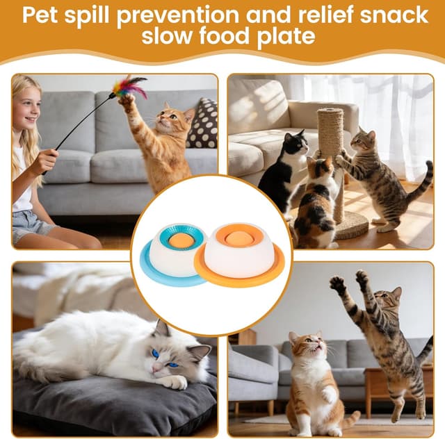 Thumbnail 6 de Pet Lick Bowl Lick Ball Slow Feeder (Blue) anti-slip lick toy for dogs and cats