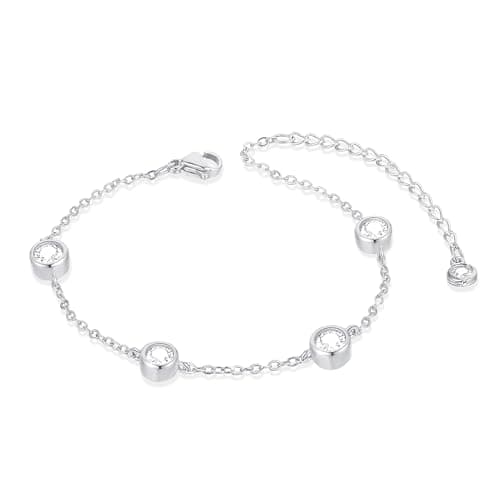 Detalle de ZOERAY pulsera mujer en plata 925 y oro 18K con mariposas, brazalete ajustable y charms