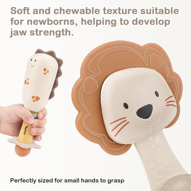 Detalle de Teething & sensory baby rattle toy set (3 pcs) for 0–6 months