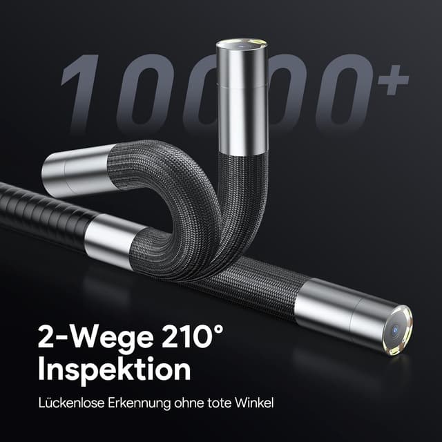 Detalle de DEPSTECH 6,2mm drehbare Endoskopkamera mit Licht und 4,5" IPS-Display (DS660) – 1080P Inspektionskamera für enge Stellen