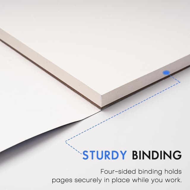 Detalle de Fuumuui Watercolor Paper Block (9x12 Inch) — 100% Cotton, Cold-Pressed, 22 Sheets (140 lb / 300gsm)