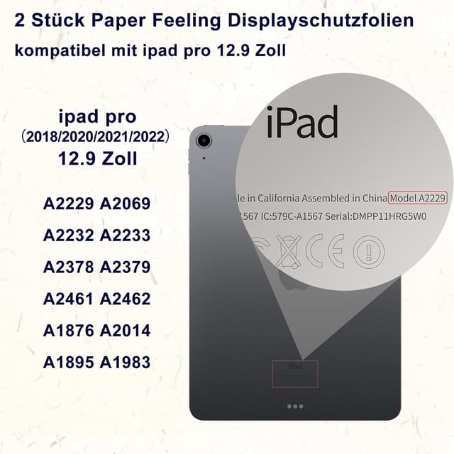 Thumbnail 6 de Mamol Papier-Displayschutzfolie iPad Pro 12,9" 2022 & 2021