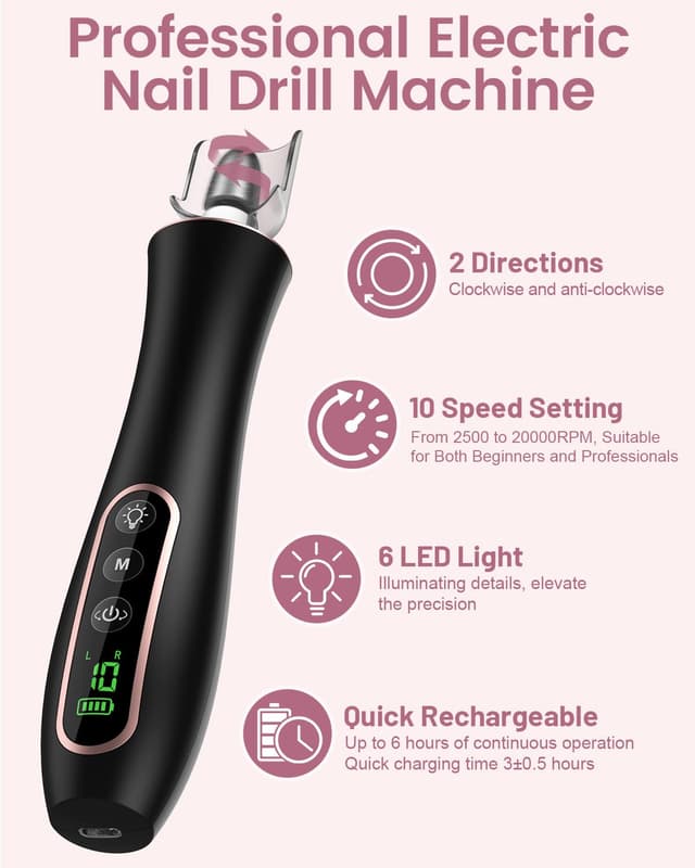 Detalle 1 de Nagelfeile Elektrisch 10-in-1 Set