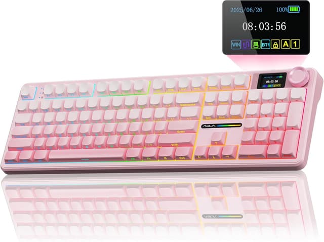 Detalle de AULA F108 PRO wireless mechanical keyboard 8000mAh ⌨
