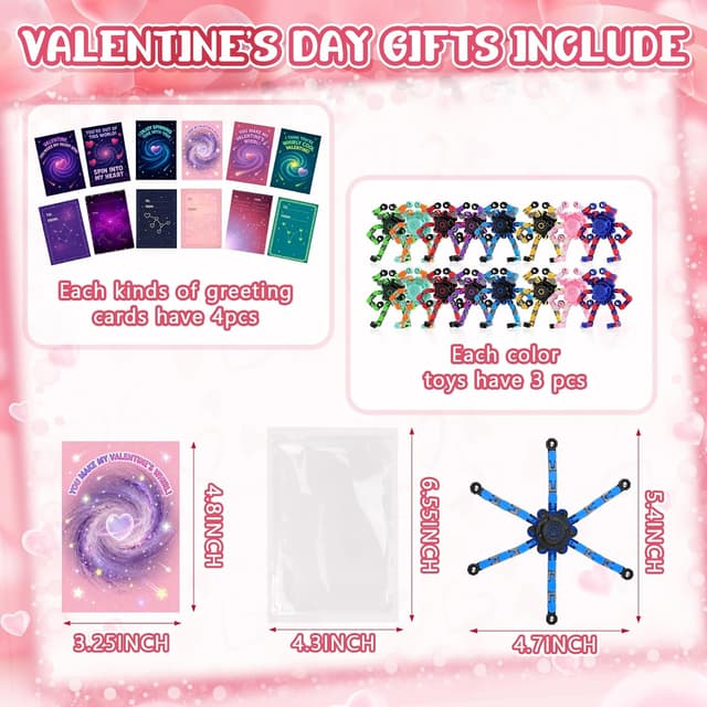 Thumbnail 2 de 24-Pack Valentine Cards Robot Spinner
