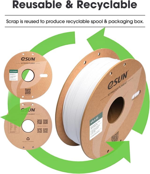 Thumbnail 5 de eSUN PLA Filament 1,75 mm 1 kg – graues PLA für 3D-Drucker