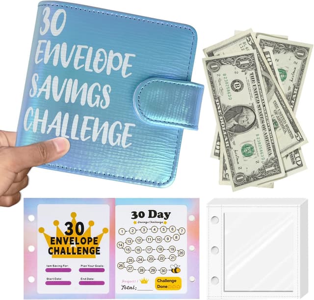 Detalle de Mini Money Challenge Binder with 30 cash envelopes ⚖