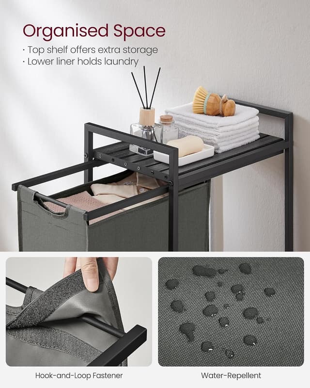 Detalle de Laundry basket with shelf 47 L