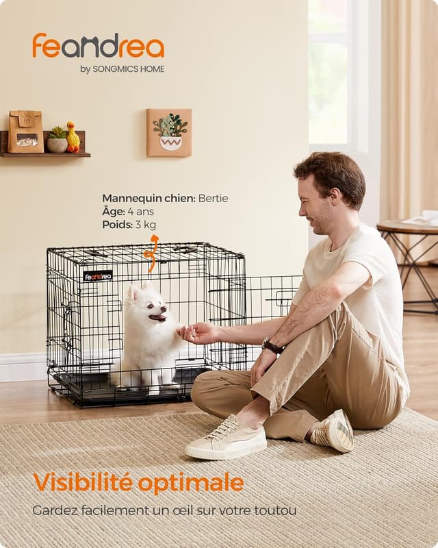 Thumbnail 1 de Feandrea PPD054B01 Cage pliable pour chien Taille XXXL 136 x 79 x 87 cm