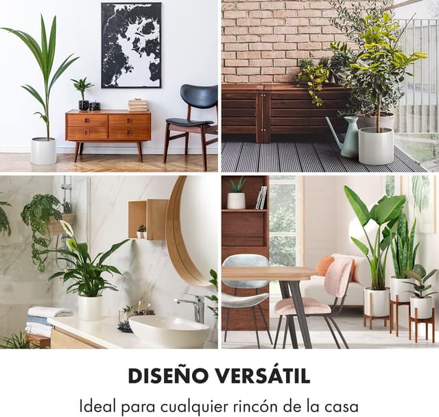 Detalle 2 de Fox&Fern Maceta S Blanca 🪴 con drenaje de agua