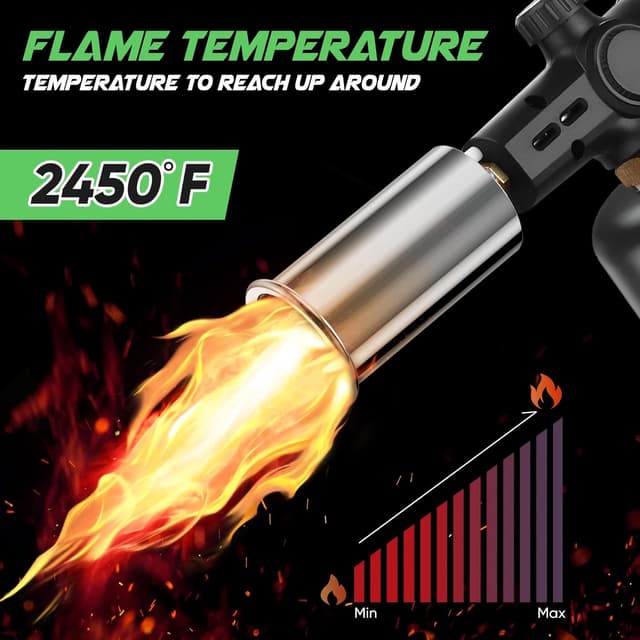 Detalle de KOACKL Propane Torch Head Kitchen Blow Torch Gun with Igniter (Propane Tank Not Included)