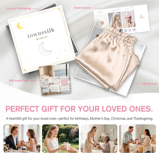 Thumbnail 5 de townssilk Berretto da notte in seta 22 momme