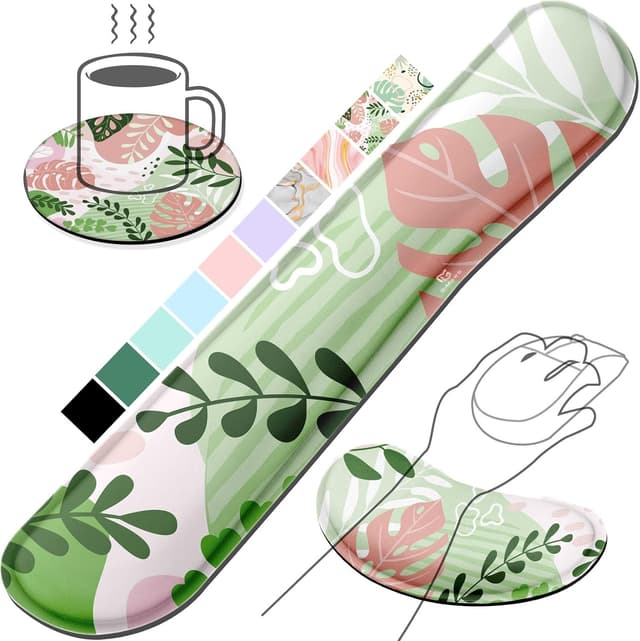 Detalle de Gimars Handballenauflage Tastatur mit Memory-Foam und rutschfester Basis (Morandi Pink)