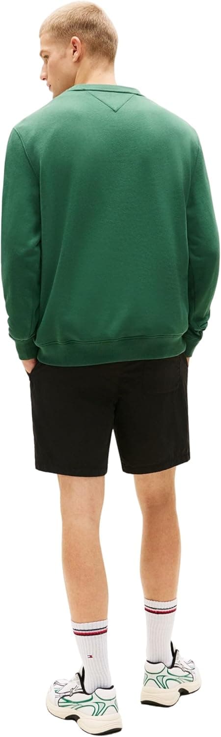 Detalle de Tommy Jeans felpa da uomo Regular Fit con bandiera sul petto