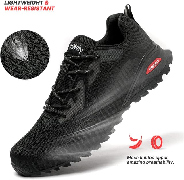 Detalle 2 de Kricely Men’s Trail Running Shoes for Walking, Hiking & Cross Training