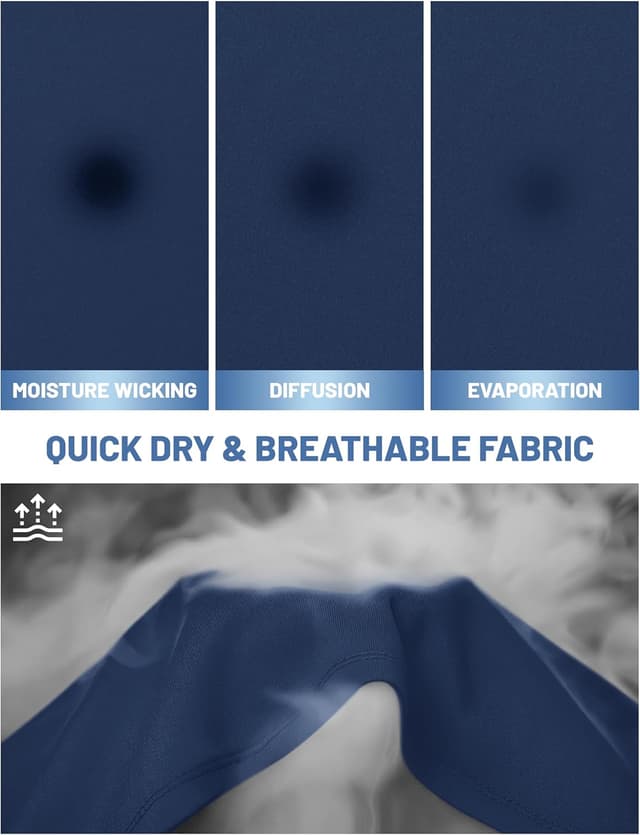 Detalle de MAGCOMSEN Men’s Short Sleeve UPF 50+ Quick Dry Workout T-Shirt (UPF 50+)