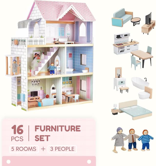 Detalle 2 de Giant bean Puppenhaus 80 cm hoch 🏠