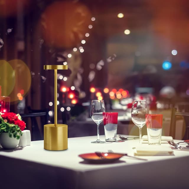 Detalle 2 de TBBGA TBBGA LED Cordless Table Lamps (Gold) — Portable Rechargeable, 3-Level Dimmable LED