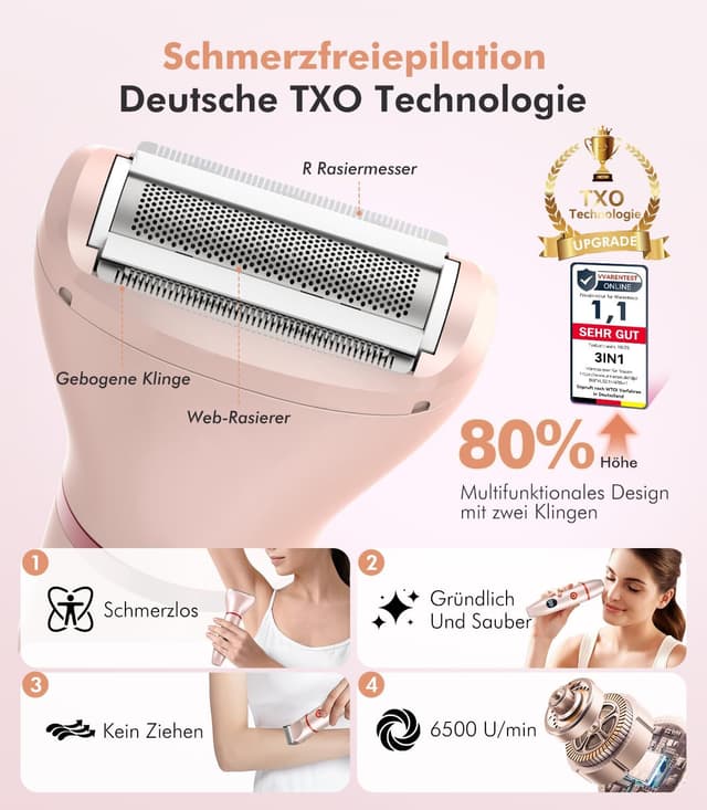 Detalle de Intimrasierer Für Frauen 2026 3 Aufsätze