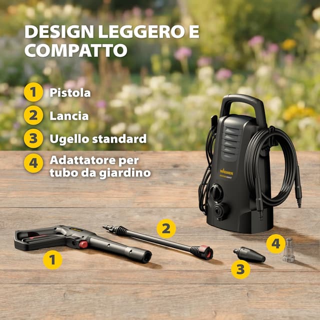 Detalle 2 de WAGNER AQUASTORM COMPACT idropulitrice compatta mobile, Quick-Connect e tubo alta pressione da 3 m