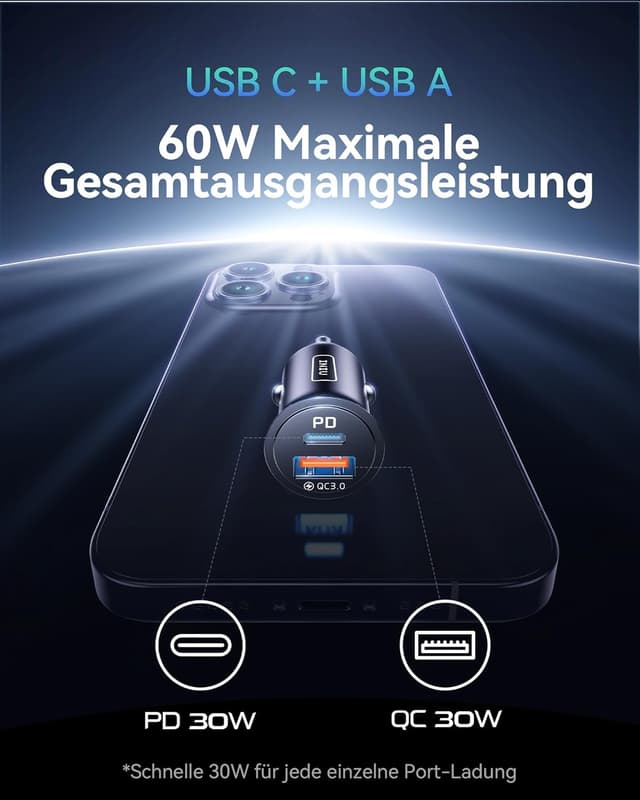 Detalle 2 de INIU Zigarettenanzünder 60W Auto Adapter