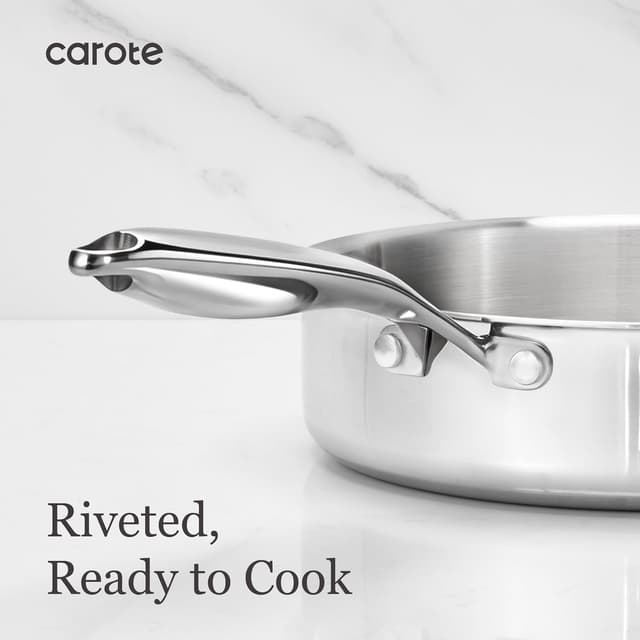Detalle 2 de CAROTE 21-Piece Tri-Ply Stainless Steel Cookware Set (Pots and Pans) for Induction Cooking
