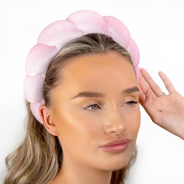 Detalle 2 de Brushworks Pink Cloud Headband: fascia leggera e confortevole per il look beauty