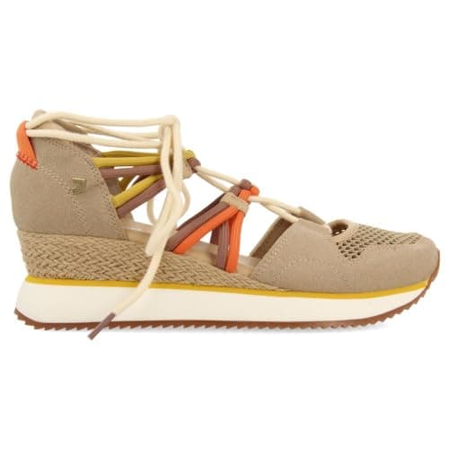 Detalle 2 de IONA Sneakers beige tipo espadrille con cuña
