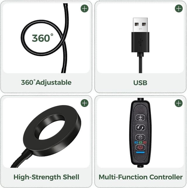 Detalle de Bamworld LED Grow Light con timer e intensità regolabile, luce a spettro completo per piante da interno