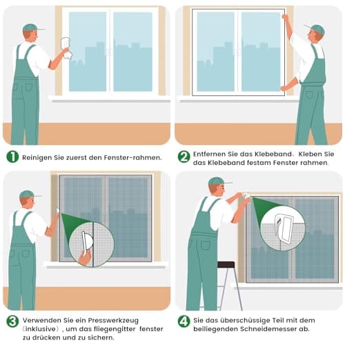 Thumbnail 5 de Moustiquaire fenêtre 2 ensembles 100x100 cm noire ⚙