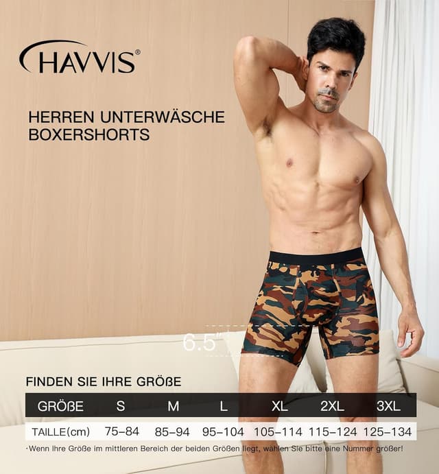 Thumbnail 6 de HAVVIS Herren-Boxershorts mit langem Bein aus Bambus (95% Viskose, 5% Elasthan) mit Eingriff