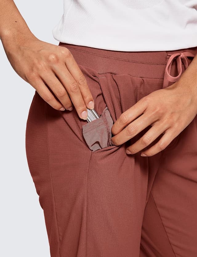 Detalle de CRZ YOGA Donna pantaloni jogger con coulisse in vita e tasche laterali