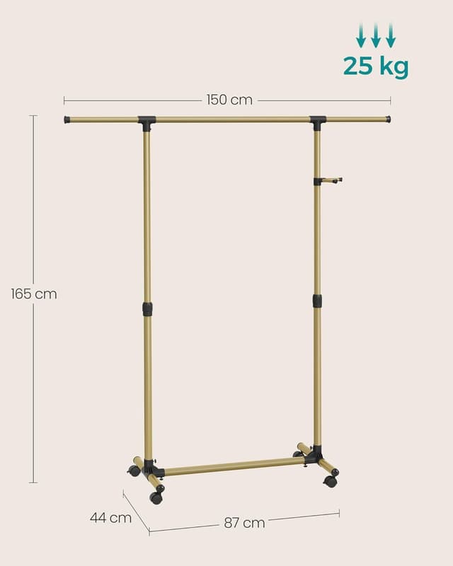 Thumbnail 4 de SONGMICS Perchero con Ruedas altura 97-165 cm