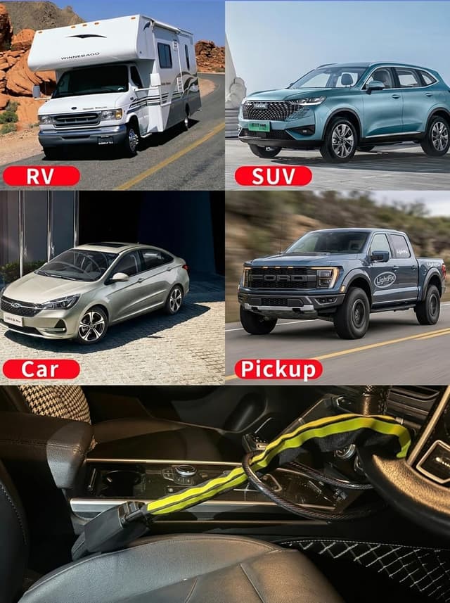 Thumbnail 6 de Reflective Stripe Steering Wheel Lock 3 keys ๐