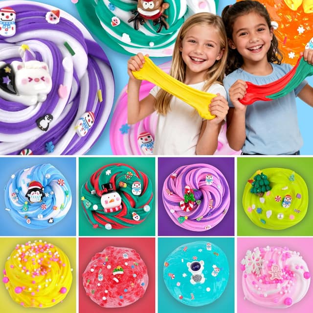 Detalle de LAWOHO 15 Pack Fantasy Slime Kit for Kids (Crunchy, Clear, Beaded & More)