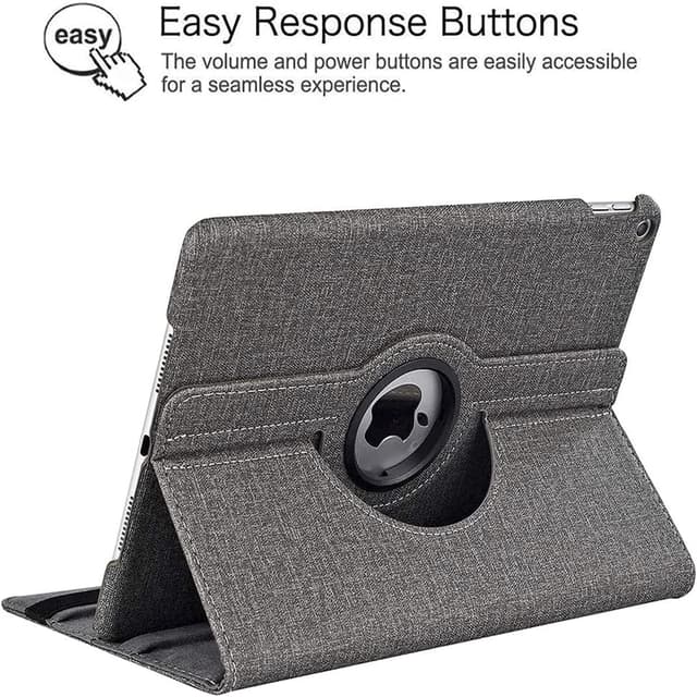 Detalle de RLINGX Schutzhülle für iPad Air 2 / Air 1 / iPad 9,7 (2018/2017) mit 360°-Drehfunktion und Auto Schlaf/Wach (A-Grey)