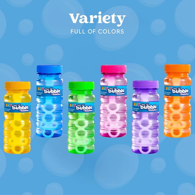 Detalle 2 de JOYIN 6-pack Bubble Bottles (4oz/118ml) with Bubble Solution – summer party bubble wand favours for kids